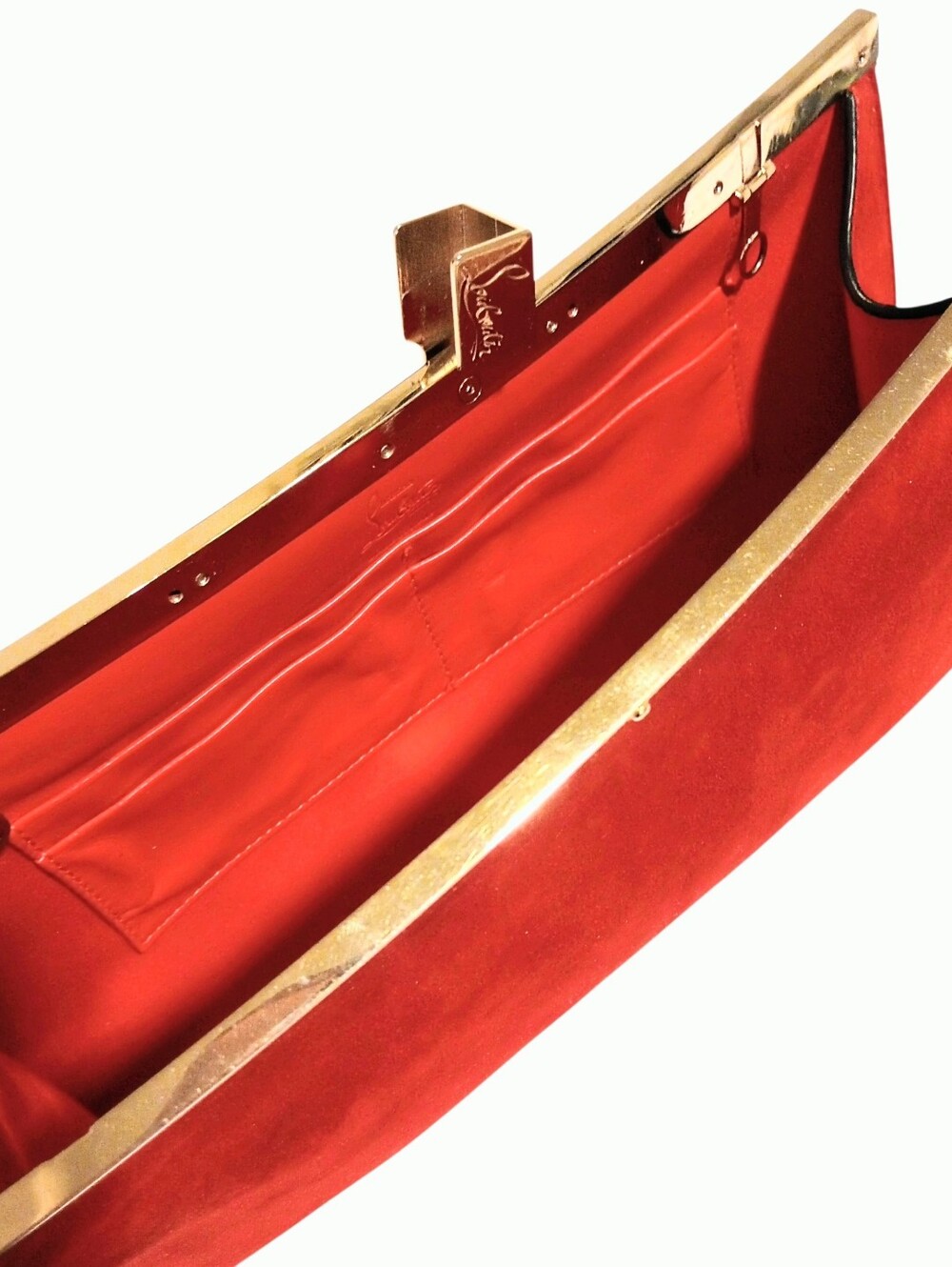 Christian Louboutin Palmette Clutch in Red Suede - Picture 13 of 16